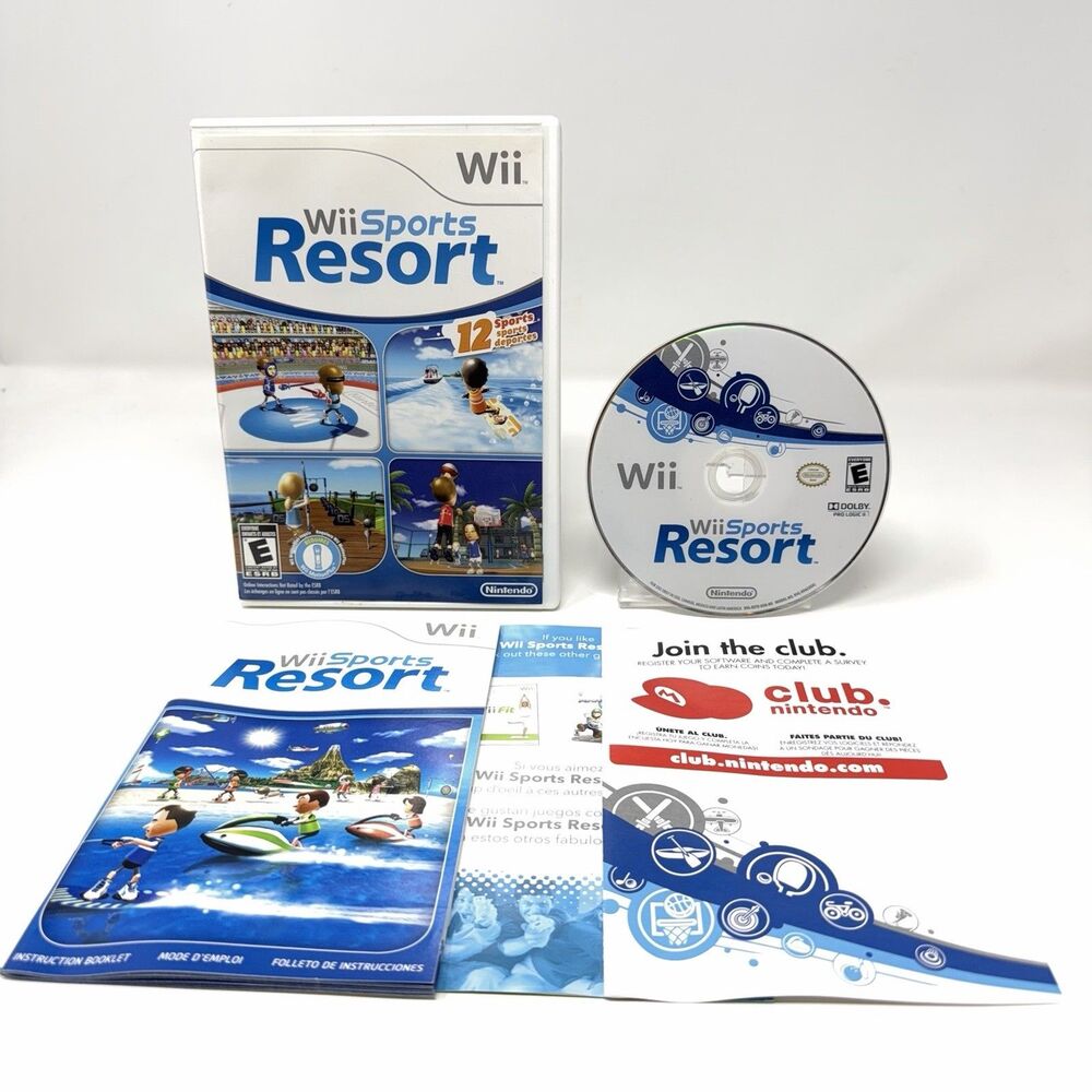 Wii Sports Resort Nintendo Wii 2009 Complete CIB Tested
